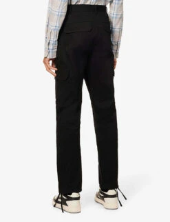 Represent Brand-plaque Multi-pocket Regular-fit Straight-leg Stretch-cotton Blend Cargo Trousers -KOOPES Clothing Shop R04000958 BLACK ALT03