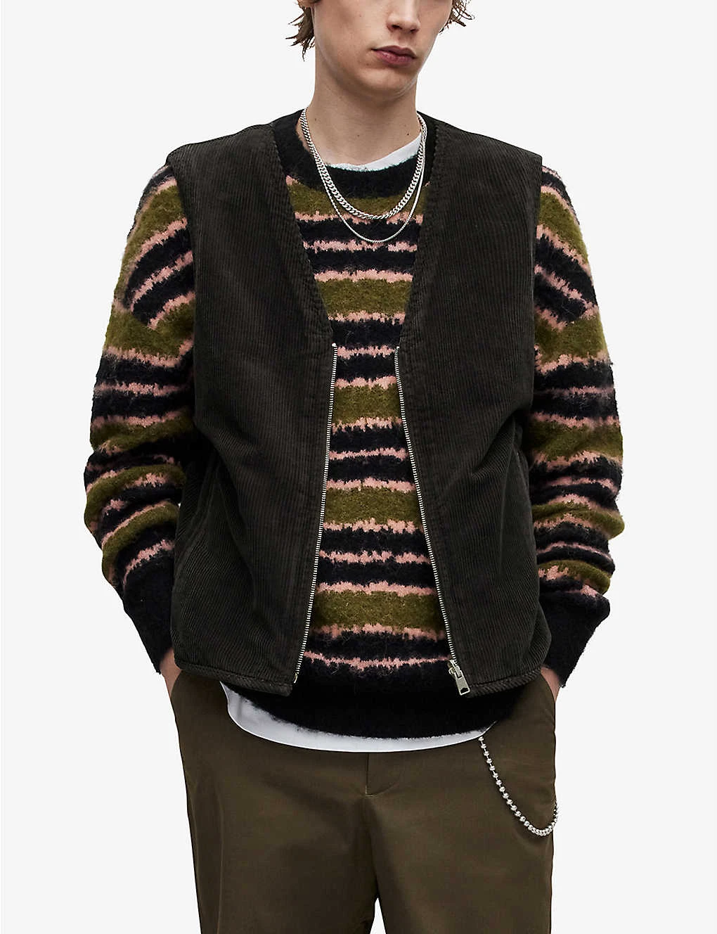 AllSaints Lecco Corduroy Cotton Vest 5 AllSaints Lecco Corduroy Cotton Vest - Image 3