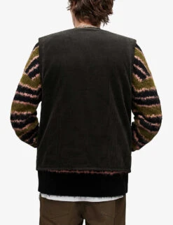 AllSaints Lecco Corduroy Cotton Vest 10 AllSaints Lecco Corduroy Cotton Vest -KOOPES Clothing Shop R04002411 JETBLACK ALT03