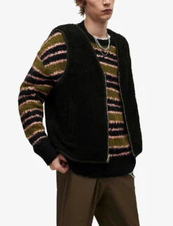 AllSaints Lecco Corduroy Cotton Vest 11 AllSaints Lecco Corduroy Cotton Vest -KOOPES Clothing Shop R04002411 JETBLACK ALT04