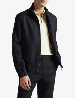 Ted Baker Gallan High-neck Slim-fit Wool-blend Bomber Jacket 8 Ted Baker Gallan High-neck Slim-fit Wool-blend Bomber Jacket -KOOPES Clothing Shop R04003729 NAVY ALT02