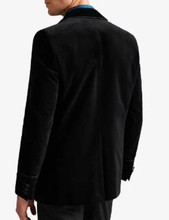 Ted Baker Iwade Slim-fit Velvet Blazer -KOOPES Clothing Shop R04011139 BLACK ALT02
