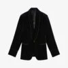 Ted Baker Iwade Slim-fit Velvet Blazer 2 Ted Baker Iwade Slim-fit Velvet Blazer -KOOPES Clothing Shop R04011139 BLACK M