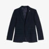 Ted Baker Meraejs Single-breasted Slim-fit Wool-blend Suit Jacket -KOOPES Clothing Shop R04011152 NAVY M