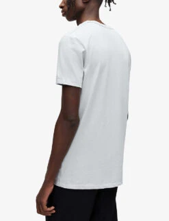 AllSaints Tonic Ramskull-embroidered Organic-cotton T-shirt -KOOPES Clothing Shop R04012405 SPABLUE ALT03