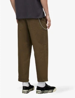 AllSaints Belo Straight-leg Cropped Organic-cotton Trousers -KOOPES Clothing Shop R04047281 KHAKIGREEN ALT03