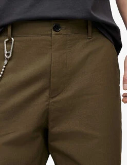 AllSaints Belo Straight-leg Cropped Organic-cotton Trousers -KOOPES Clothing Shop R04047281 KHAKIGREEN ALT04