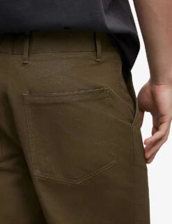 AllSaints Belo Straight-leg Cropped Organic-cotton Trousers -KOOPES Clothing Shop R04047281 KHAKIGREEN ALT05