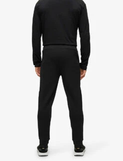 Boss Regular Fit Logo-embroidered Stretch Cotton-blend Jogging Bottoms -KOOPES Clothing Shop R04053347 BLACK ALT03