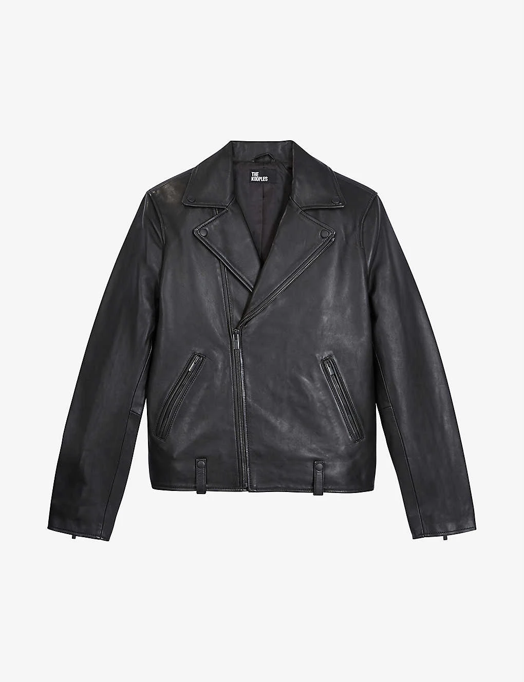 THE KOOPLES Notched-collar Zip-detail Leather Biker Jacket 3 THE KOOPLES Notched-collar Zip-detail Leather Biker Jacket