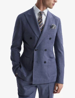Reiss Marquee Double-breasted Wool-blend Blazer -KOOPES Clothing Shop R04068005 AIRFORCEBLUE ALT02