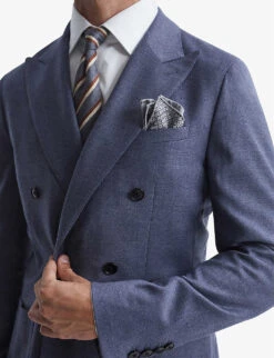 Reiss Marquee Double-breasted Wool-blend Blazer -KOOPES Clothing Shop R04068005 AIRFORCEBLUE ALT04