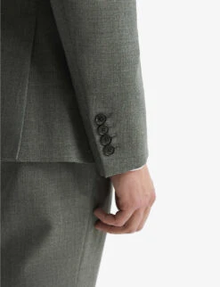 Reiss Firm Single-breasted Wool Blazer 11 Reiss Firm Single-breasted Wool Blazer -KOOPES Clothing Shop R04068008 GREEN ALT04