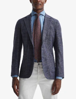 Reiss Belvedere Regular-fit Wool-blend Blazer -KOOPES Clothing Shop R04068011 INDIGO ALT02