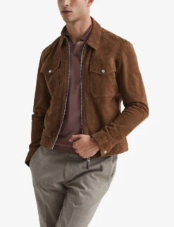 Reiss Duchie Open-collar Wool Polo Shirt -KOOPES Clothing Shop R04068158 WOODROSE ALT02