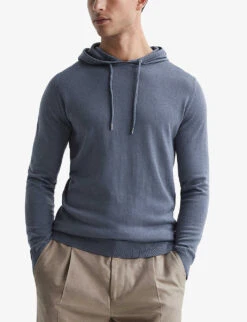 Reiss Holland Slim-fit Wool Hoody 9 Reiss Holland Slim-fit Wool Hoody -KOOPES Clothing Shop R04068160 NICKELBLUE ALT02