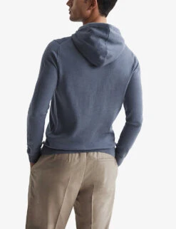 Reiss Holland Slim-fit Wool Hoody 10 Reiss Holland Slim-fit Wool Hoody -KOOPES Clothing Shop R04068160 NICKELBLUE ALT03