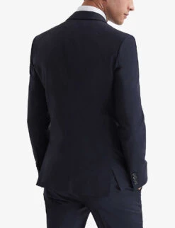 Reiss Hope Travel Notch-lapels Single-breasted Wool Blazer -KOOPES Clothing Shop R04068320 NAVY ALT03