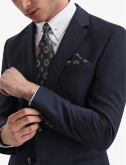 Reiss Hope Travel Notch-lapels Single-breasted Wool Blazer -KOOPES Clothing Shop R04068320 NAVY ALT04