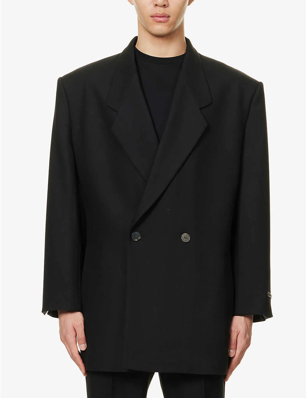 Fear Of God Brand-patch Notched-lapel Oversized-fit Wool Blazer 4 Fear Of God Brand-patch Notched-lapel Oversized-fit Wool Blazer - Image 3