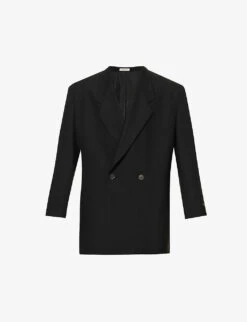 Fear Of God Brand-patch Notched-lapel Oversized-fit Wool Blazer