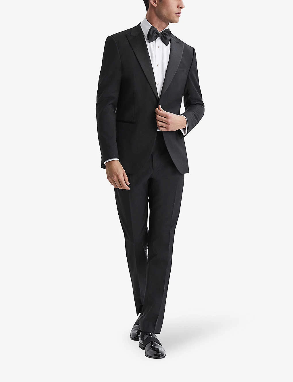 Reiss Poker Slim-fit Satin-trim Stretch-wool Blend Tuxedo Trousers 4 Reiss Poker Slim-fit Satin-trim Stretch-wool Blend Tuxedo Trousers - Image 2