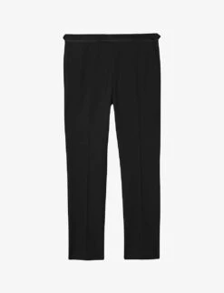 Reiss Poker Slim-fit Satin-trim Stretch-wool Blend Tuxedo Trousers