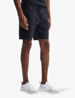 Reiss Robin Drawstring Waffle Cotton-blend Shorts -KOOPES Clothing Shop R04080313 NAVY ALT02