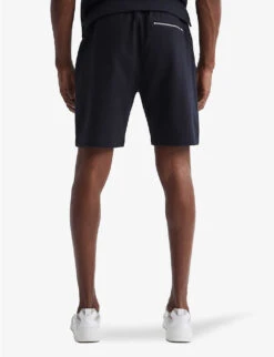 Reiss Robin Drawstring Waffle Cotton-blend Shorts -KOOPES Clothing Shop R04080313 NAVY ALT03
