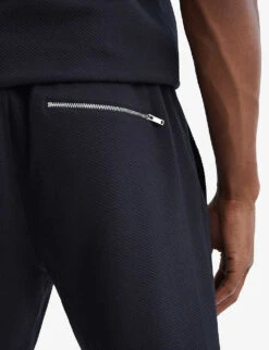 Reiss Robin Drawstring Waffle Cotton-blend Shorts -KOOPES Clothing Shop R04080313 NAVY ALT05