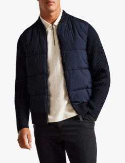 Ted Baker Spores Stand-collar Padded Shell Jacket -KOOPES Clothing Shop R04081040 NAVY ALT02