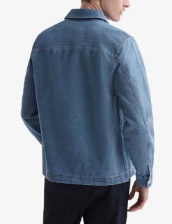 Reiss Colarado Relaxed-fit Point-collar Denim Jacket -KOOPES Clothing Shop R04081223 INDIGO ALT03