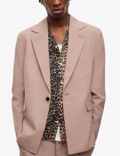 AllSaints Santo Relaxed-fit Single-breasted Stretch-woven Blazer -KOOPES Clothing Shop R04081348 DUSKYPINK ALT02