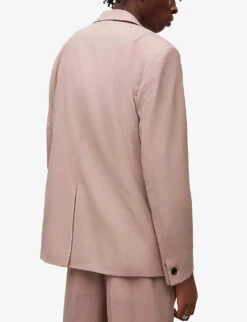 AllSaints Santo Relaxed-fit Single-breasted Stretch-woven Blazer -KOOPES Clothing Shop R04081348 DUSKYPINK ALT03