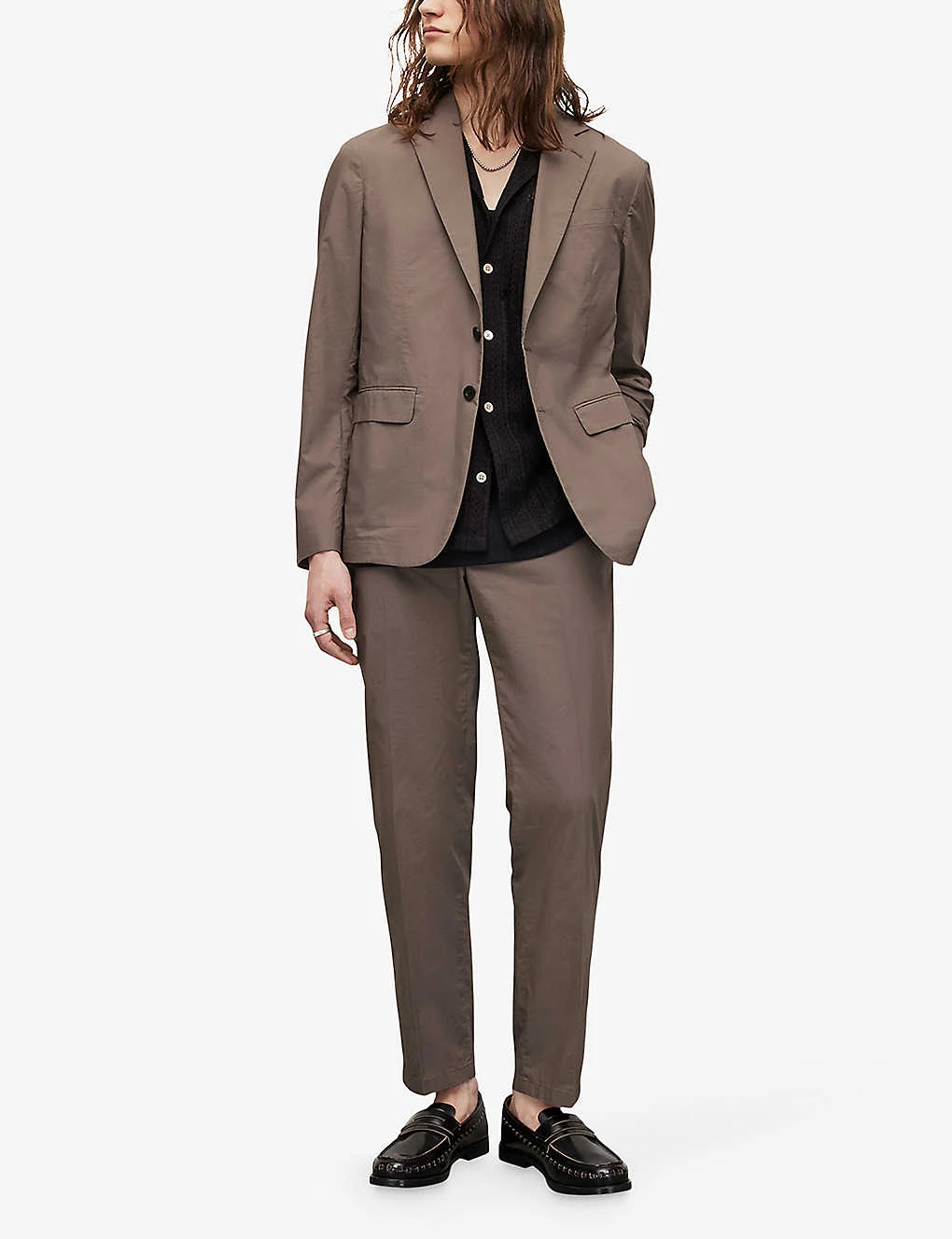 AllSaints Canta Pressed-crease Regular-fit Straight-leg Cotton Trousers 4 AllSaints Canta Pressed-crease Regular-fit Straight-leg Cotton Trousers - Image 2