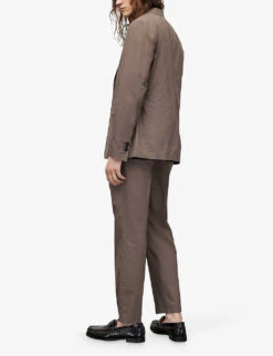 AllSaints Canta Pressed-crease Regular-fit Straight-leg Cotton Trousers 10 AllSaints Canta Pressed-crease Regular-fit Straight-leg Cotton Trousers -KOOPES Clothing Shop R04081377 EARTHYBROWN ALT03