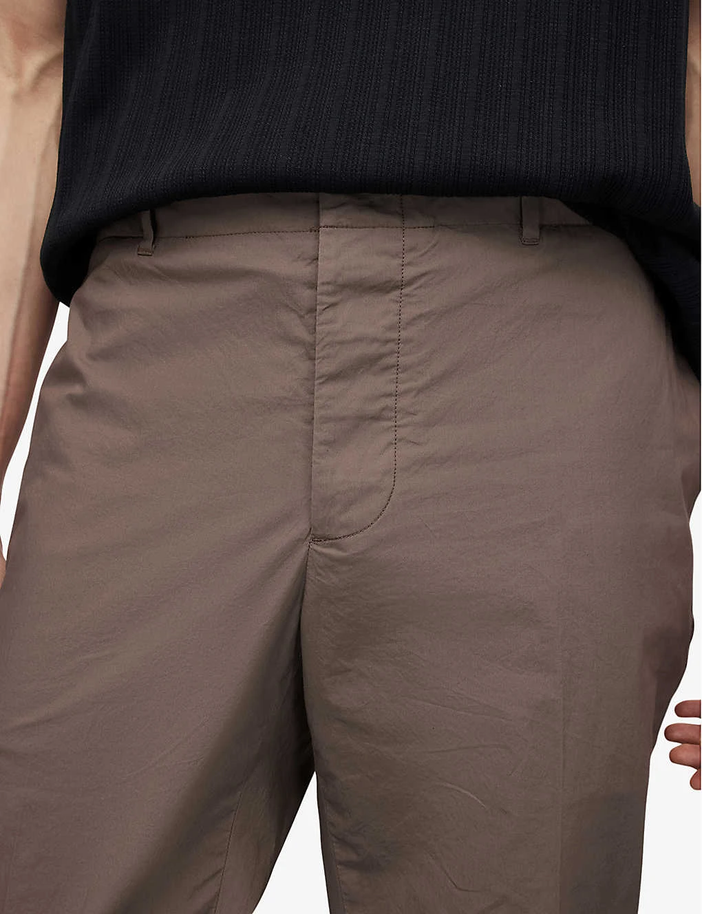 AllSaints Canta Pressed-crease Regular-fit Straight-leg Cotton Trousers 7 AllSaints Canta Pressed-crease Regular-fit Straight-leg Cotton Trousers - Image 5