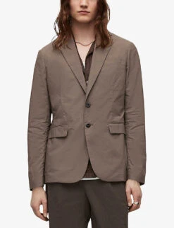 AllSaints Canta Single-breasted Regular-fit Cotton Blazer 9 AllSaints Canta Single-breasted Regular-fit Cotton Blazer -KOOPES Clothing Shop R04081432 EARTHYBROWN ALT02