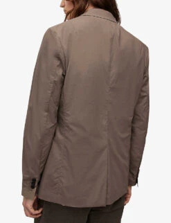 AllSaints Canta Single-breasted Regular-fit Cotton Blazer 10 AllSaints Canta Single-breasted Regular-fit Cotton Blazer -KOOPES Clothing Shop R04081432 EARTHYBROWN ALT03