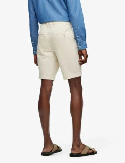 Boss Knee-length Slim-fit Stretch-cotton Gabardine Shorts 10 Boss Knee-length Slim-fit Stretch-cotton Gabardine Shorts -KOOPES Clothing Shop R04081576 OPENWHITE ALT03