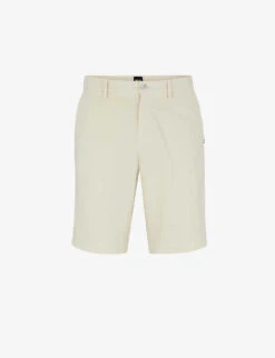 Boss Knee-length Slim-fit Stretch-cotton Gabardine Shorts