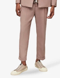 AllSaints Santo Tapered-leg Cropped Stretch-woven Trousers -KOOPES Clothing Shop R04082456 DUSKYPINK ALT02