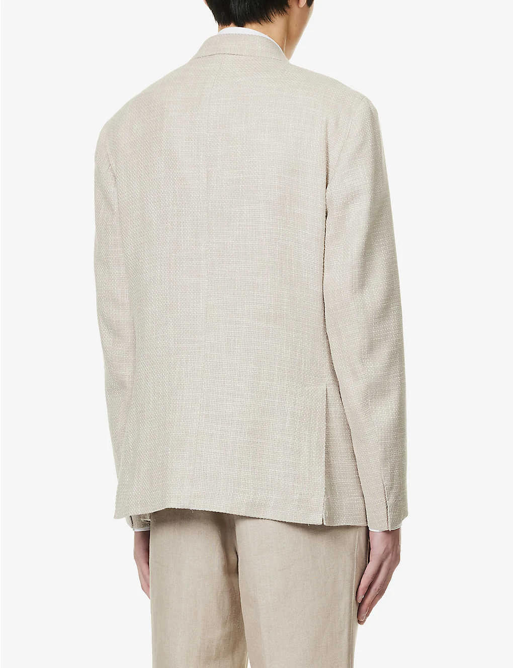 ELEVENTY Double-breasted Peak-lapel Regular-fit Wool, Cotton, Silk And Linen-blend Blazer 6 ELEVENTY Double-breasted Peak-lapel Regular-fit Wool, Cotton, Silk And Linen-blend Blazer - Image 4