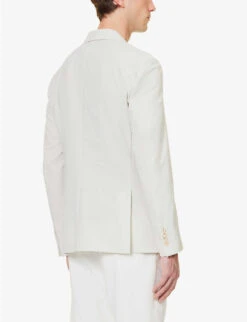 ELEVENTY Striped Seersucker-textured Regular-fit Woven Blazer 11 ELEVENTY Striped Seersucker-textured Regular-fit Woven Blazer -KOOPES Clothing Shop R04082519 GRAY ALT03