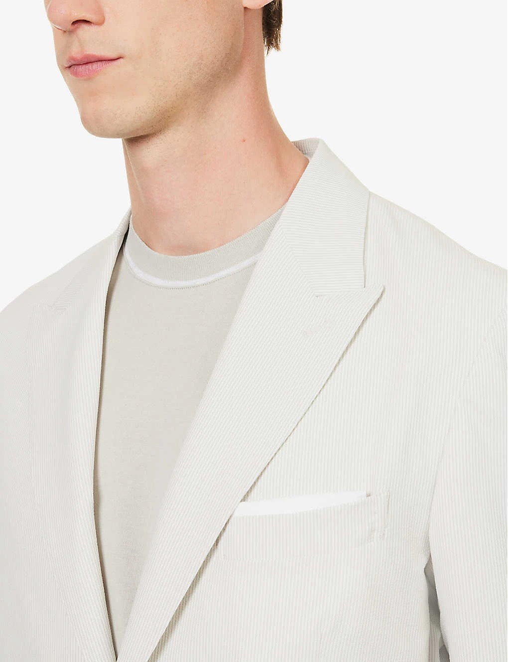 ELEVENTY Striped Seersucker-textured Regular-fit Woven Blazer 7 ELEVENTY Striped Seersucker-textured Regular-fit Woven Blazer - Image 5