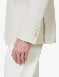 ELEVENTY Striped Seersucker-textured Regular-fit Woven Blazer 13 ELEVENTY Striped Seersucker-textured Regular-fit Woven Blazer -KOOPES Clothing Shop R04082519 GRAY ALT05