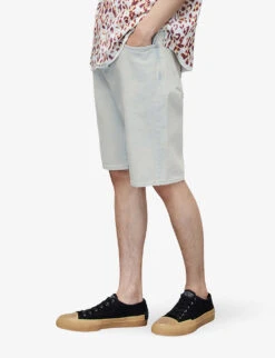 AllSaints Alva Bleached Relaxed-fit Low-rise Denim Shorts -KOOPES Clothing Shop R04086644 BLEACHEDINDIG ALT02