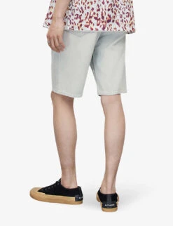 AllSaints Alva Bleached Relaxed-fit Low-rise Denim Shorts -KOOPES Clothing Shop R04086644 BLEACHEDINDIG ALT03