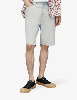 AllSaints Alva Bleached Relaxed-fit Low-rise Denim Shorts -KOOPES Clothing Shop R04086644 BLEACHEDINDIG ALT04