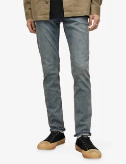 AllSaints Rex Faded Slim-fit Stretch-denim Jeans -KOOPES Clothing Shop R04086648 VINTAGEINDIGO ALT02